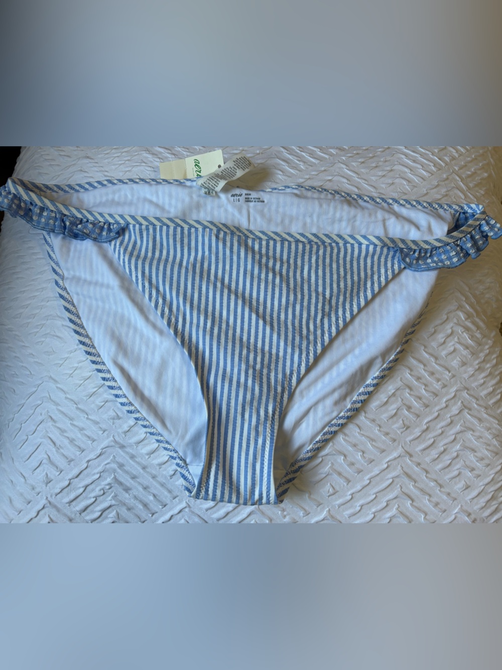 Aerie NWT Striped Blue & White Bikini Bottom